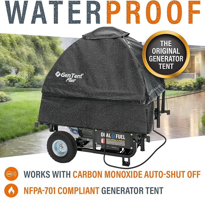 GenTent Open Frame Running Cover - Universal Adapter Kit Generator Tent (Onyx, Original - Plus)