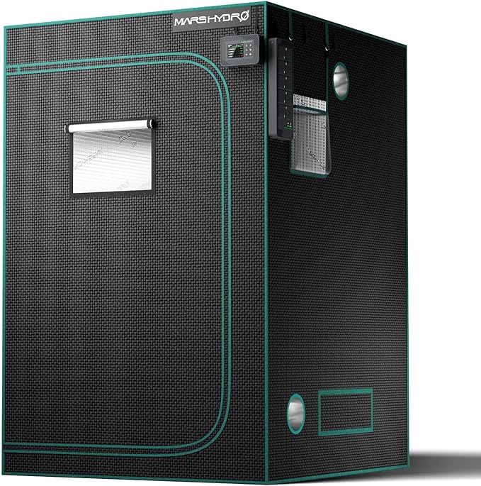MARS HYDRO 4x4 Advanced Grow Tent, 48"x48"x80" High Reflective Mylar 1680D for Hydroponics Indoor Plant Growing, with Observation Window,Floor Tray and Smooth Zipper for TSW2000/FC4800/FC-E4800