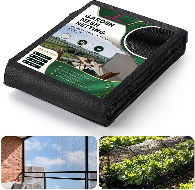 Jevrench Durable Garden Netting, 10 x 35 FT Fine Mesh PP Bird Netting and Mosquito Net for Patio, Plants, Vegetables, Fruit Trees, Porches and Balconies