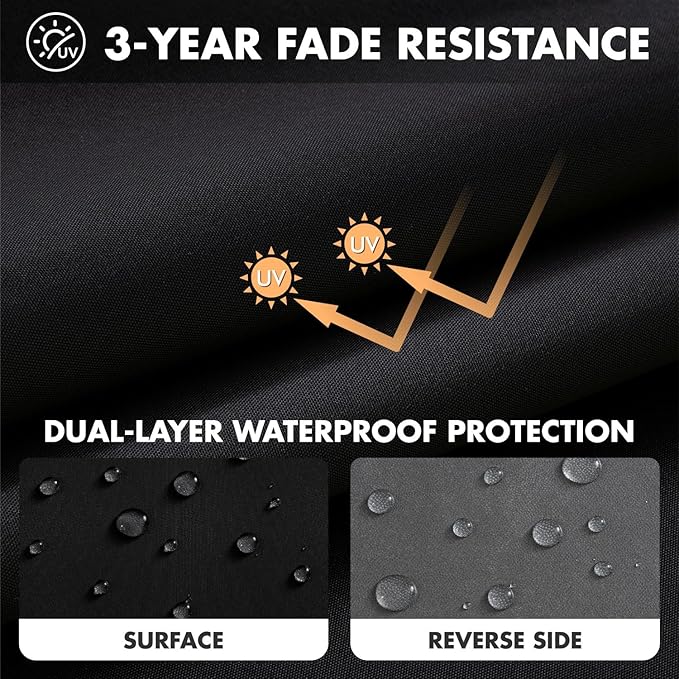 MIULEE Black Outdoor Seat Cushion 22x24 Inch Waterproof & 3 Year Fade Resistant Deep Seat and Back Cushion for Patio Furniture Chair Sofa Couch with Handle and Adjustable Straps