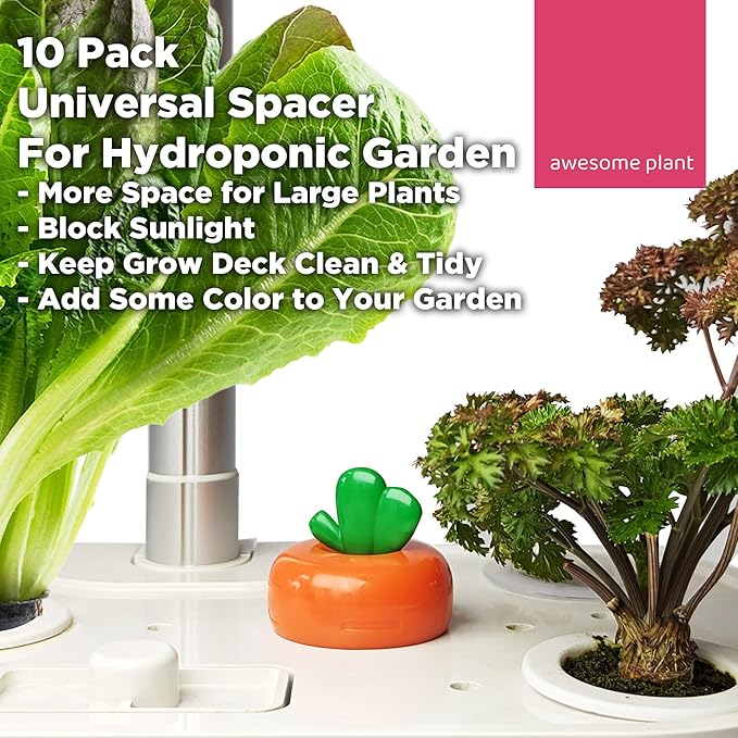 Carrot Spacer Cover, Compatible with Aerogarden, iDOO, Mufga, GardenCube and other Indoor Hydroponics Growing System, Spacers Cover Lid Accessories for Indoor Garden (10 Pack)