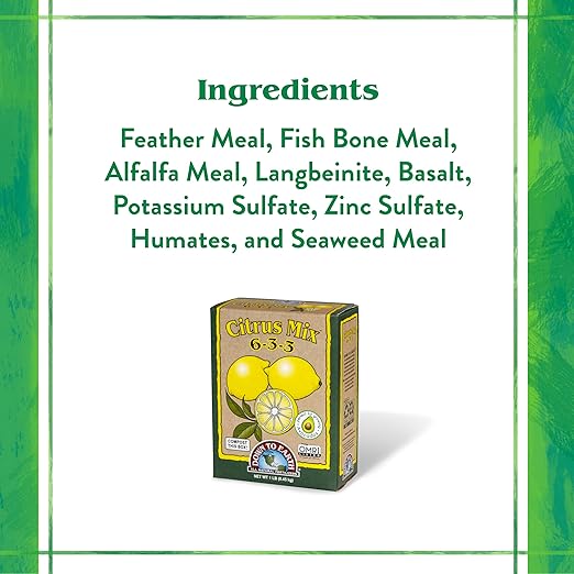 Down To Earth All Natural Fertilizers Organic Citrus Mix - Plant Food for Lemons, Limes, Oranges and Avocados 6-3-3, 1 lb