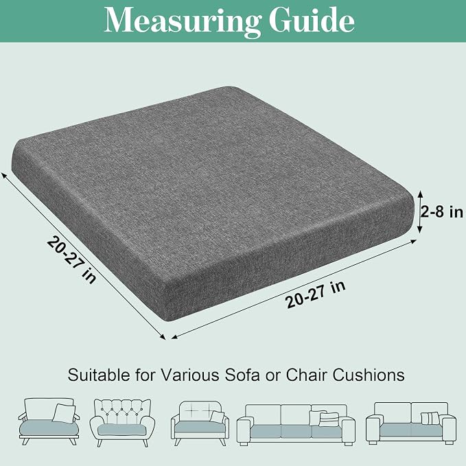 pickyNproud 14Pcs Patio Cushion Covers Stretch Outdoor Couch Cushions Slipcovers Replacement Washable Furniture Protector with Elastic Bottom Sofa Chair Seat Cover, Textured Charcoal Gray
