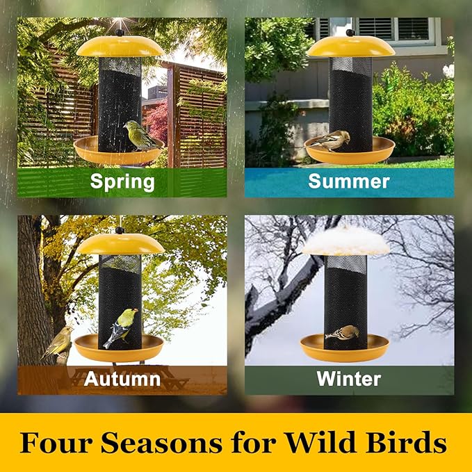 Finch Feeders for Outside, Finch Feeder for Nyjer/Thistle Seed, 2.5 lbs Seed Capacity