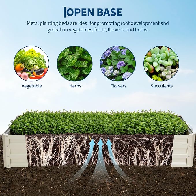Garvee 72"x36"x12" Raised Garden Bed Kit with Pitched Roof Greenhouse Cover & Irrigation, 3-in-1 Metal Planter Box with Self-Watering System & Insect Mesh, Outdoor Raised Bed for Vegetables Flowers