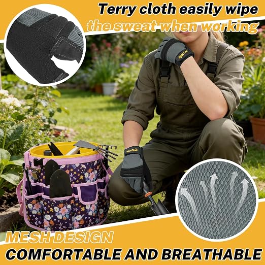 MELOTOUGH Kneeling Pad for Work,Work Gloves for Mechanic,Construction,Gardening,Yard,Warehouse