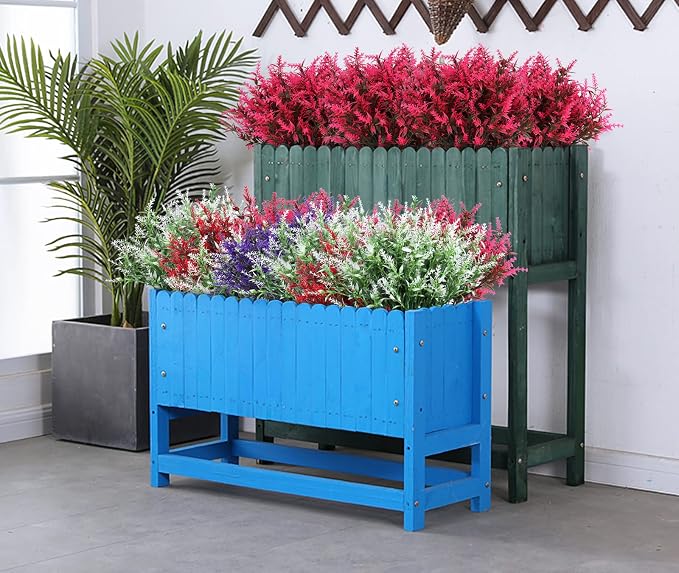RECUTMS Spring Decoration Artificial Flowers Outdoors Greenery | 36Pcs,Fake Shrubs Greenery Plants Indoor UV Resistant Plastic Faux Bouquets for Outdoor Home Garden Porch Decoration