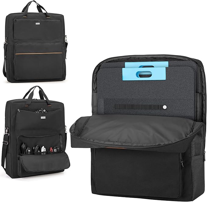 HODRANT Solar Panel Storage Bag, Solar Panel Carrying Case Compatible with Anker SOLIX PS30 PS100 PS200, Carrier Box Protective Case for 2 Panels, Carry Cover with Pockets & Handles, Bag Only