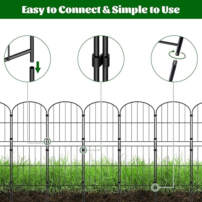 Tall Decorative Garden Fence Panel 15 Pack Elegant Garden Border 37.5"(H) x 16'(L) Durable Outdoor Privacy Screen Fencing Easy to Install Weather-Resistant Perfect for Landscaping Yard Decoration