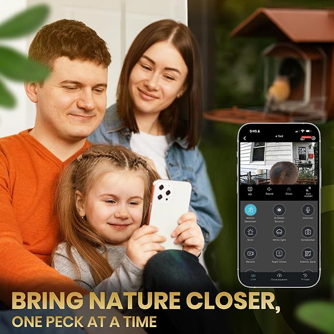 Smart Bird Feeder with Camera Solar Powered - 2K HD Live Video - AI Bird Recognition - Instant App Alerts - Weatherproof Design - Birdwatching for Nature Lovers - Capture Wildlife