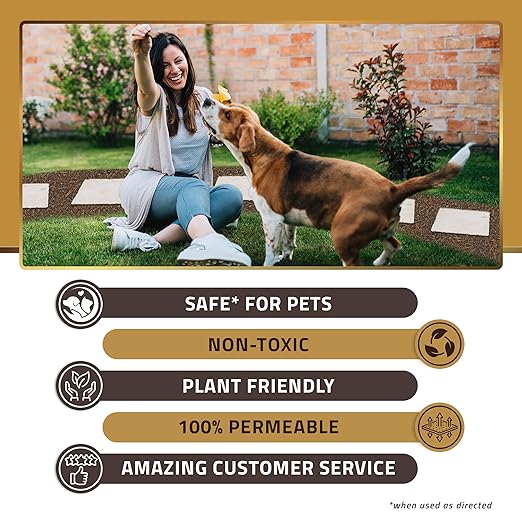Petra Max Lockscape Mulch Glue for Landscaping -4 Gals - Strongest 3X Concentrated - Pet Safe Lockdown Sticky Mulch and Rock Glue for Pea Gravel 100% Permeable Binder Spray for Pine Straw, Wood Chips