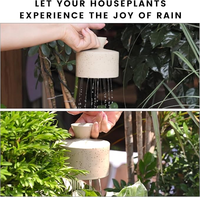 Ceramic Watering Bell, Decorative Watering Can for Plants, Stylish Indoor and Outdoor Watering Pot, Perfect for Home Garden and Office Décor(Starry Gray 19 fl oz)