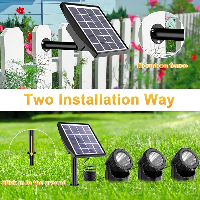 Solar Pond Lights, 3-in-1 Warm White Underwater Pond Lights, Smart Auto ON/Off Submersible LED Fountain Lights with 3-Brightness Modes, IP68 Waterproof for Pond, Garden, Patio, Pool, Waterfall Decor