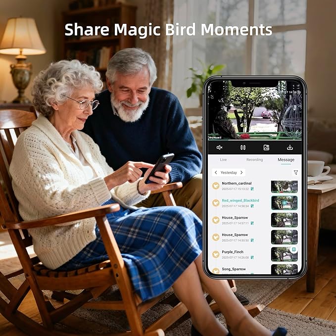 Bird Feeder with Camera,AI Identify Birds Species,Solar Powered,Auto Record Videos in Backyard,Instant Notifications,Ideal Gift for Family and Bird Lovers (Green)