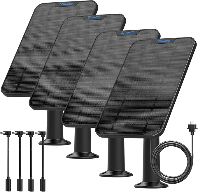 4W Solar Panel Charging Compatible with Blink 4th Gen/3rd Gen/XT/XT2 and SimpliSafe Camera,with 13.1ft Waterproof Charging Cable, IP65 Weatherproof,Includes Secure Wall Mount