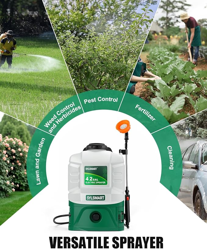 Battery Powered Backpack Sprayer 4 Gallon, 0-100 PSI Strong Electric Sprayer Compatible with Makita 18V Battery, 5 Nozzles, Weed Sprayer for Lawn & Garden, Yard, Fertilizer (Battery Inc)