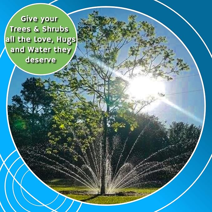 Tree Watering System - 360° Outward Spray Tree Watering Ring - Sprinkler Ring for Trees & Shrubs - Reaches The Nutrition Zone for Tree Root Watering (7 Inch)