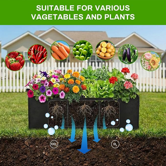 63.8"×49.6"×16.5" Cucumber Trellis with Grow Bag,Trellis for Climbing Plants Outdoor,U-Shape Reusable Metal Garden Arch Trellis with Net, for Fruit Flower Support for Pea, Grape Vine Type Plants