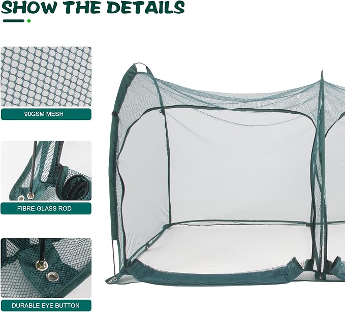 Flexible Net Grow Tunnel - Garden Greenhouse Mesh Covers Growhouse Cloche for Protecting Fruit Vegetables Plants Cultivation from Animals(2M)