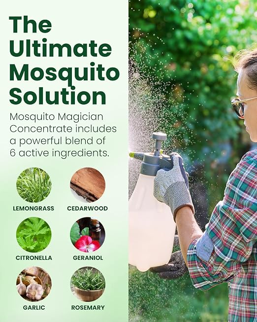 Mosquito Magician Ready-to-Use Mosquito Yard Spray 1 Gal (original scent) – Kills Mosquitoes, Fleas & Fire Ants, Repels & Prevents Ticks – Essential Oil Formula for Sprayers, Foggers & Misting Systems