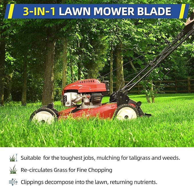 GICOOL 1-Pack 942-0741A Lawn Mower Mulching Blade for MTD/Cub Cadet/Troy-Bilt 21 Inch Deck Mower, Replaces 742-0741A 742-04100 942-0741 CMXGZAM100067