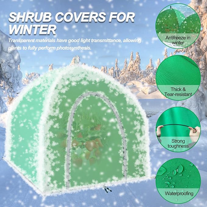 36″*36″*35.5″, Mini Greenhouse Winter Plant Warm Covers - Raised Bed Cover for Seed Starting, Warm Tent Freeze Protection Humidity Domes for Gardening & Winter Shelter and Protecting Plants 2pcs
