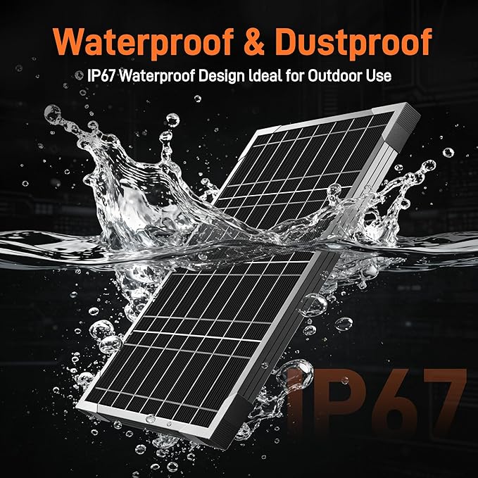 Voltset 12V Gate Opener Solar Panel：10W Solar Panels Kit for Electric Fence with Smart MPPT Controller - Waterproof Solar Battery Trickle Charger Maintainer with Tubular Bracket & SAE Cables