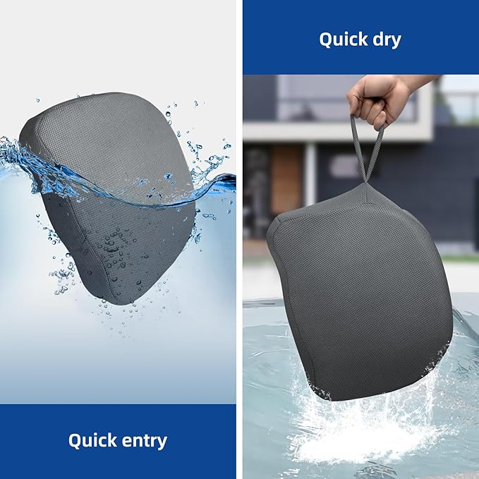 Hot Tub Booster Seat for Adults, Quick-Drying Portable Cushion with Weighted Module for Quick Sinking, Suitable for Hot Tub Booster Seat, Inflatable Hot Tub, Pool (1 Pack Gray)