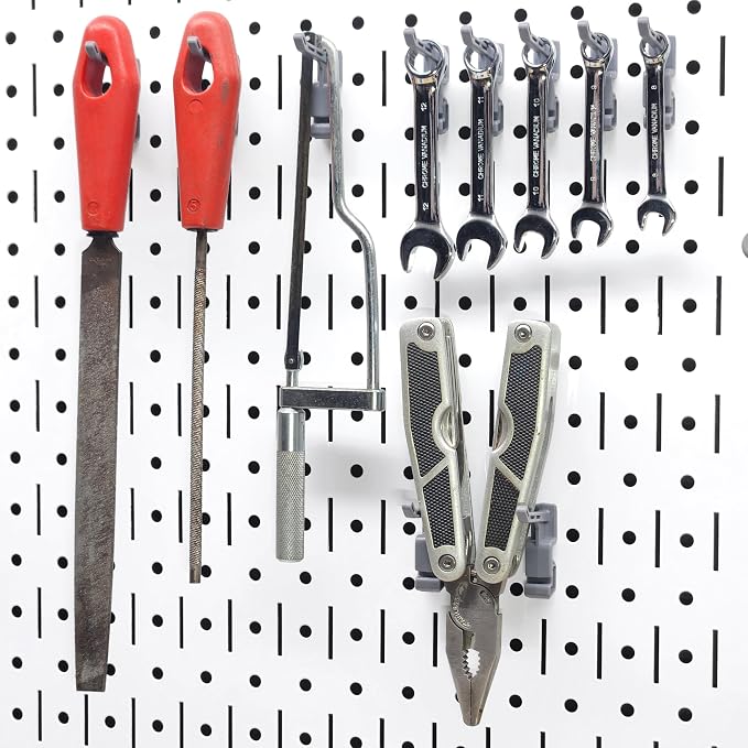 71-piece Bracket Kit | Compatible with Wall Control | Assorted Hooks to hangscrewdrivers sockets Pliers Hammers Calipers Merchandise Scissors Paint Brushes for Tool wall Organization