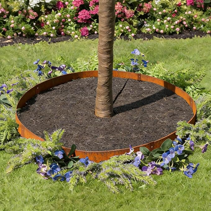 Corten Steel Landscape Edging Steel Landscaping Edging Metal Garden Edging Lawn Edge Border Rust Patina 40 Inch Strips 6 Inch Depth Hammer-in for Outdoor Yard Lawn Flower Plant 6 pcs
