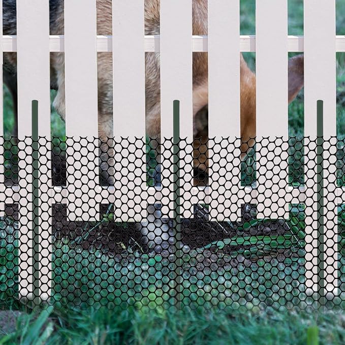 Marsui Animal Barrier Fence 12in x 66ft No Dig Garden Fence Mesh Fencing with Steel Stake Movable Portable Temporary for Poultry Dogs Rabbits Chicken Snake Barrier Garden Backyard Outdoor