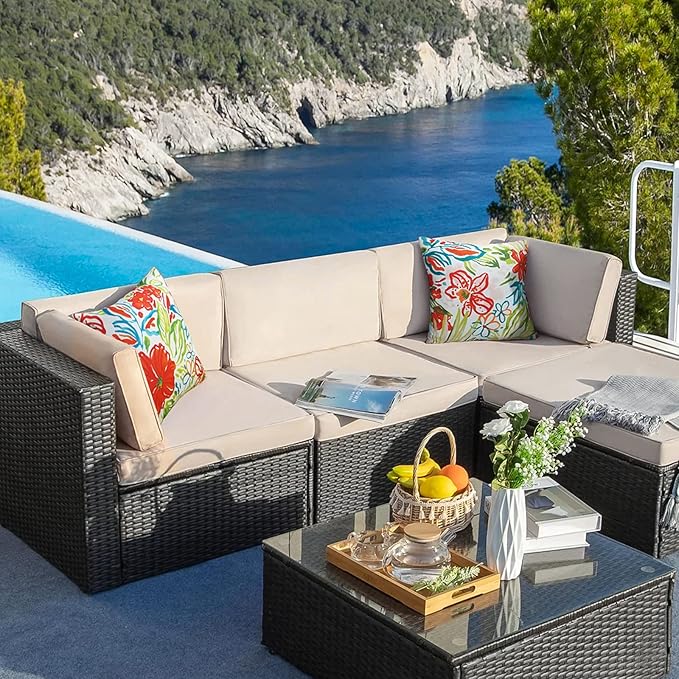 Merrycolor Outdoor Pillow Covers 20x20 Waterproof Throw Pillow Cover Flower Garden Farmhouse Outdoor Pillows Covers for Patio Furniture Set of 2