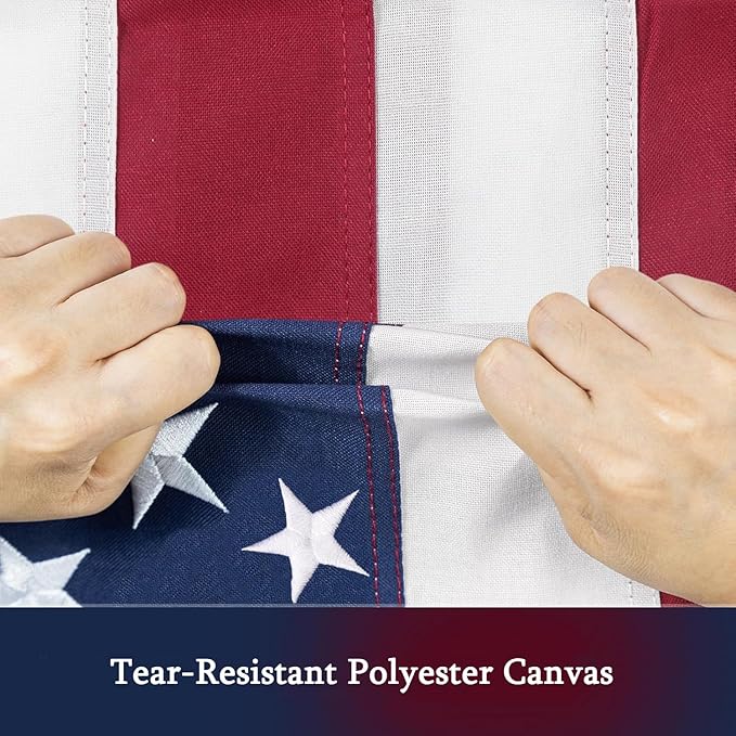 Premium American Flag Heavy Duty 2.5x4,TearProof & Waterproof High Wind Resistant Outdoor US Flag with Embroidered Stars, Sewn Stripes,Brass Grommets for All-Weather Durability Reinforced Long Lasting