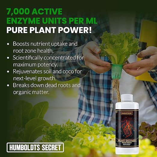 Humboldts Secret Plant Enzymes | 7,000 Active Units per mL | Root & Soil Enzyme Additive for Hydroponic and Aeroponic Systems | Boosts Growth and Root Strength for Maximum Nutrient Uptake | 2 Ounce