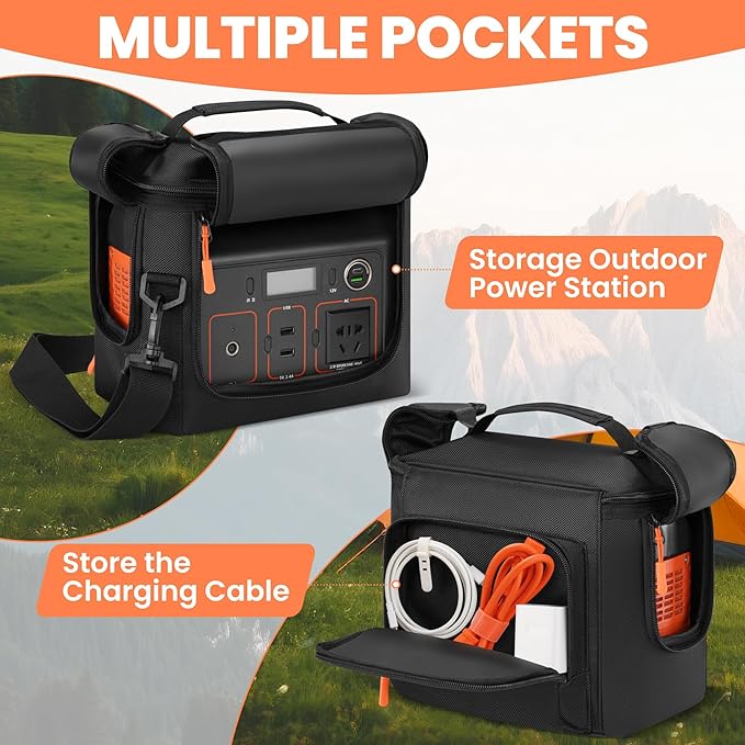 Travel Carrying Case Padded Compatible with Jackery Explorer 300/240/290/290 Plus, Carrying Bag with Adjustable Shoulder Strap, Side Zipper, Portable Power Station Case with Pocket for Accessories