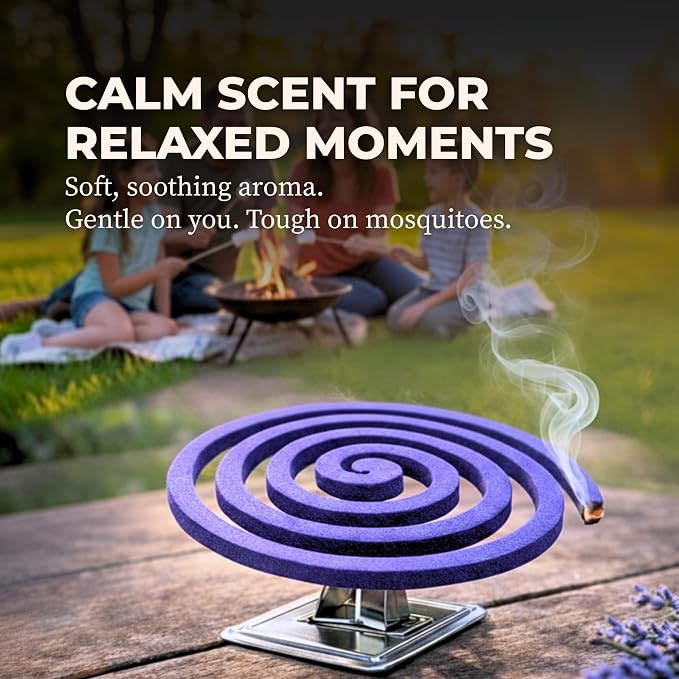KING Mosquito Coils Outdoor Patio (Lavender & Citronella) – Hawaii’s #1 Natural Mosquito Coil Incense – up to 8 Hours (10 Coils)