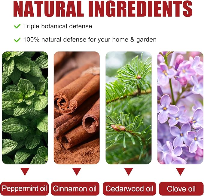Mouse Rodent Repellent Pounches, 12 Pack Peppermint Oil Mice Repellent, Natural Mouse Deterrent for Kitchen, Warehouse, Car, Indoor, Outdoor Safe for Pets & Family