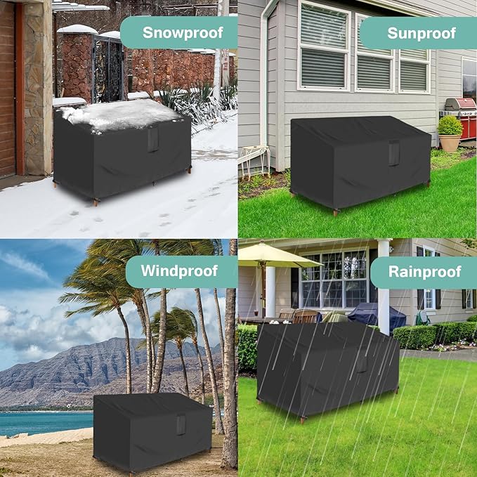 Luv4babe Outdoor Couch and Sofa Cover Waterproof, Heavy Duty and Weatherproof 3-Seater Patio Sofa Furniture Cover 80" W x 38" D x 35" H with Air Vent and Handles, Protects from Sun, Snow, Rain, Wind