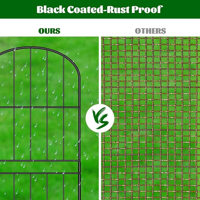 Tall Decorative Garden Fence Panel 15 Pack Elegant Garden Border 37.5"(H) x 16'(L) Durable Outdoor Privacy Screen Fencing Easy to Install Weather-Resistant Perfect for Landscaping Yard Decoration