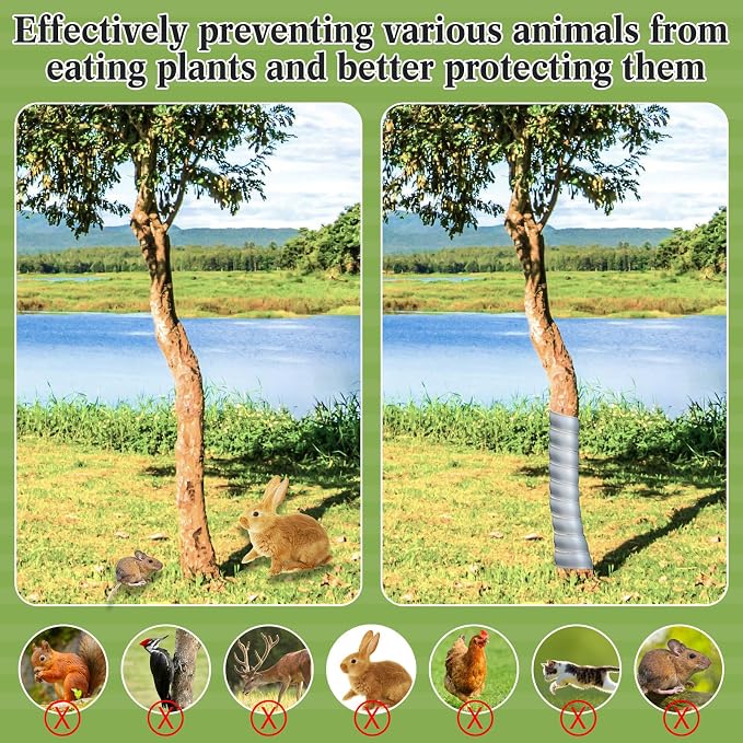 Wesiti 20 Pcs Tree Trunk Protector Plastic Spiral Trunk Tree Wrap Guard Bark Tube Protectors to Protect Bark Saplings from Deer Cats Rodents Rabbit Mowers (Grey)