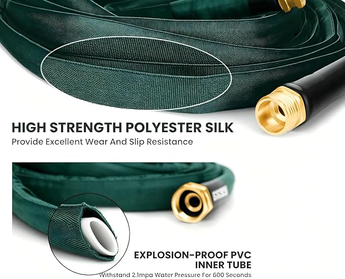 5FT Garden Hose, Flexible Water Hose for Outdoor Use, Durable and Leak-Proof Utility Hose, Heavy-Duty Short Hose for Patio, Car Washing and Daily Cleaning