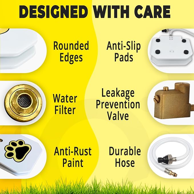 Trio Gato's Outdoor Dog Water Fountain Step On, Dog Sprinkler Paw Activated, Drinking Pet Dispenser, Provides Fresh Water, Sturdy, Easy to Use