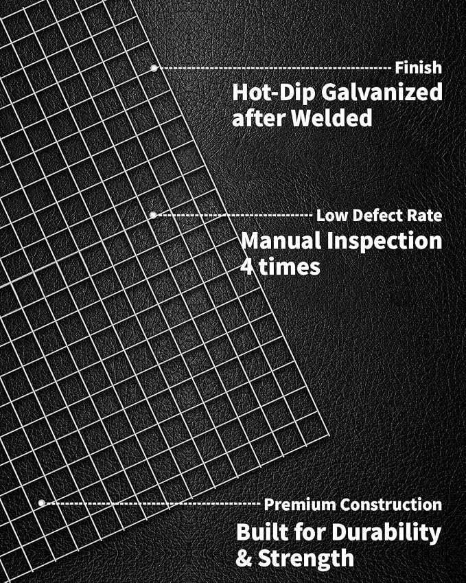 Hardware Cloth 1/2 inch 48 x 100 Ft 19 Gauge - Hot Dip Galvanized After Welding - Chicken Wire Fencing Gopher Wire Mesh Roll Garden Fence Wire Mesh Fence