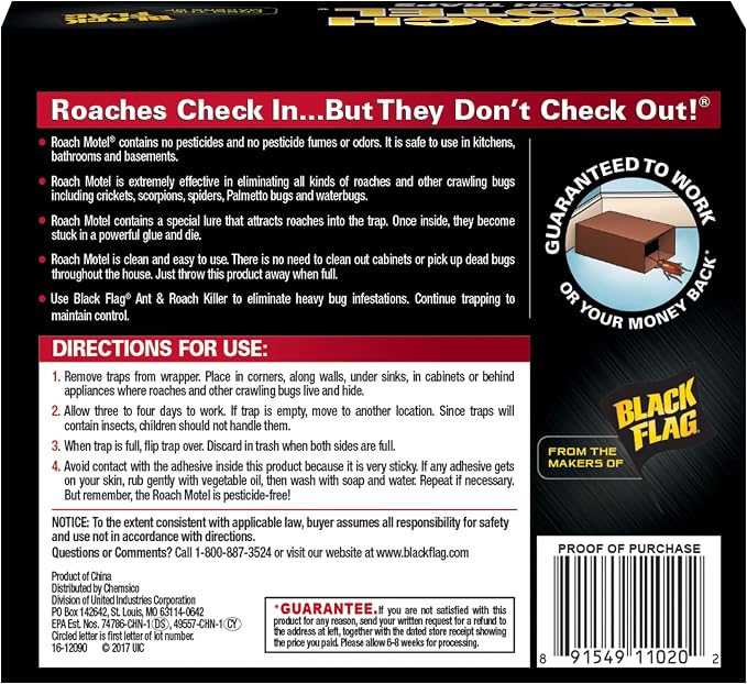 Roach Motel Traps 2 Count, Contains No Pesticides, Hides Dead Bugs, 12 Pack