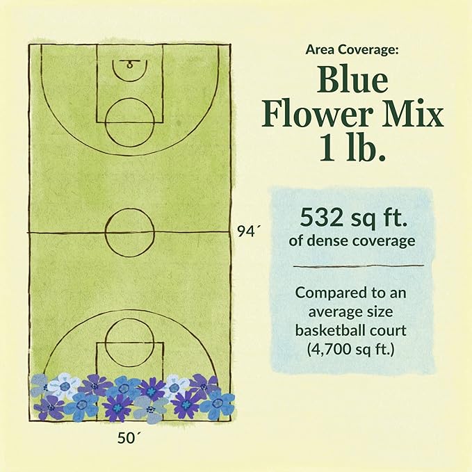 Ferry-Morse Wildflower Seeds - Blue Mix, Non-GMO, Outdoor, Partial Sun, Wild Flowers - 1 lb - Other