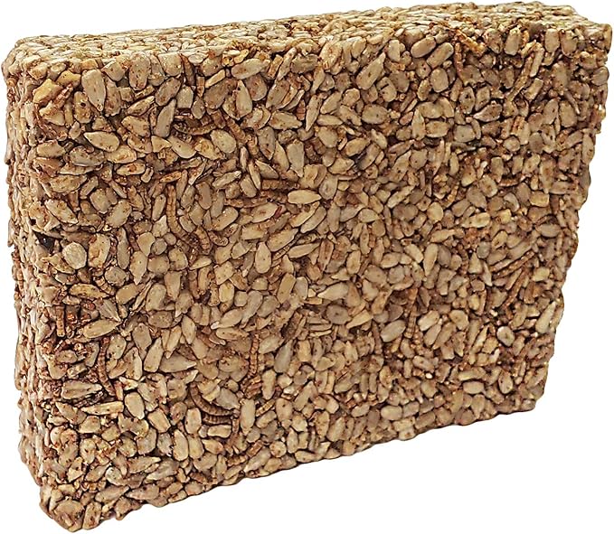 Wildlife Sciences Songbird Treats Seed Bars | 12 Pack of 7 oz Bird Seed Cakes for Wild Birds (Sunny Mealworm)