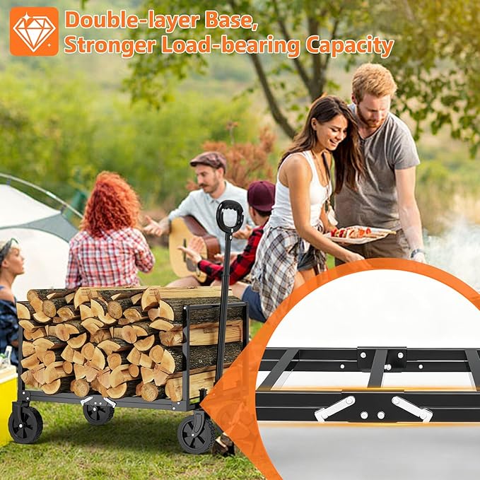 YACONA 3 in 1 Wagons Carts Foldable, 360LBS Lightweight Wagon with All Terrain Wheels, Collapsible Wagon Cart for Grocery, Camping, Beach, Garden & Sports