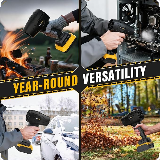Cordless Leaf Blower Compatible with Dewalt 20V MAX Battery, 430 CFM 125 MPH Powerful Airflow - Lightweight Handheld Blower for Patio, Debris, Leaves & Snow Removal (Battery Not Included)