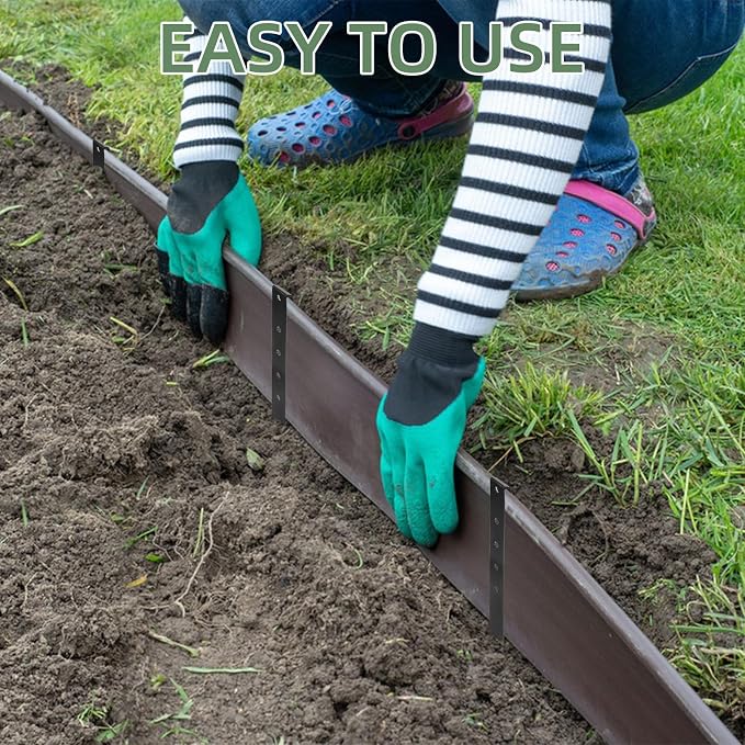 Metal Landscape Edging Stakes, 10 Inch Garden Stakes Carbon Steel Landscape Anchoring Stake for Grass Barriers, Landscape Edging Coil, Terrace Board, Garden Liner, 20 Pcs