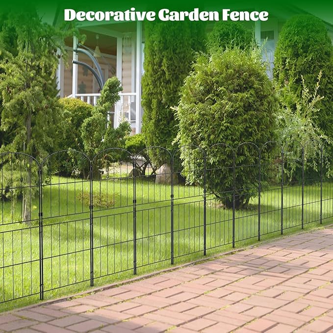 Tall Decorative Garden Fence Panel 15 Pack Elegant Garden Border 37.5"(H) x 16'(L) Durable Outdoor Privacy Screen Fencing Easy to Install Weather-Resistant Perfect for Landscaping Yard Decoration